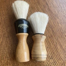 Lot Of 2 Vintage Wooden Handle Shaving Brushes.  1 Marked W. Germany