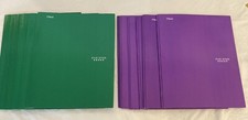 Mead Five Star Lot of 8 Pza 4 Green And 4 Purple Pocket  Prong Folder.