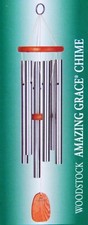 Woodstock Amazing Grace Wind Chime 6 Silver tubes 24" High Medium AGMS - NIB