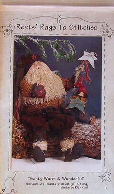 REET'S RAGS TO STITCHES  SANTA & ELF VINTAGE DOLL PATTERNS