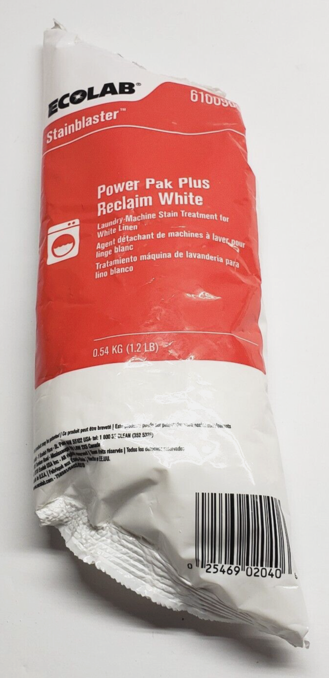 Ecolab StainBlaster Power Pak Plus Reclaim White 1.2 lb Bag 6100909