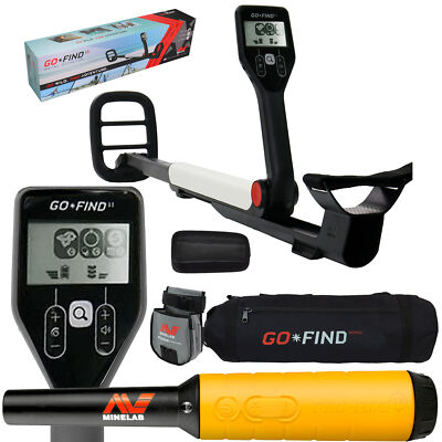 Minelab GO-FIND 11 Metal Detector with PRO-FIND 20, Black Carry Bag, Finds Pouch