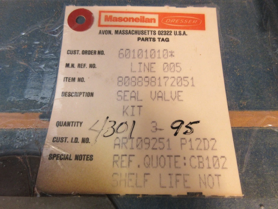 Masoneilan Dresser 808898-172-051 Seal Valve Kit - Image 2 of 4