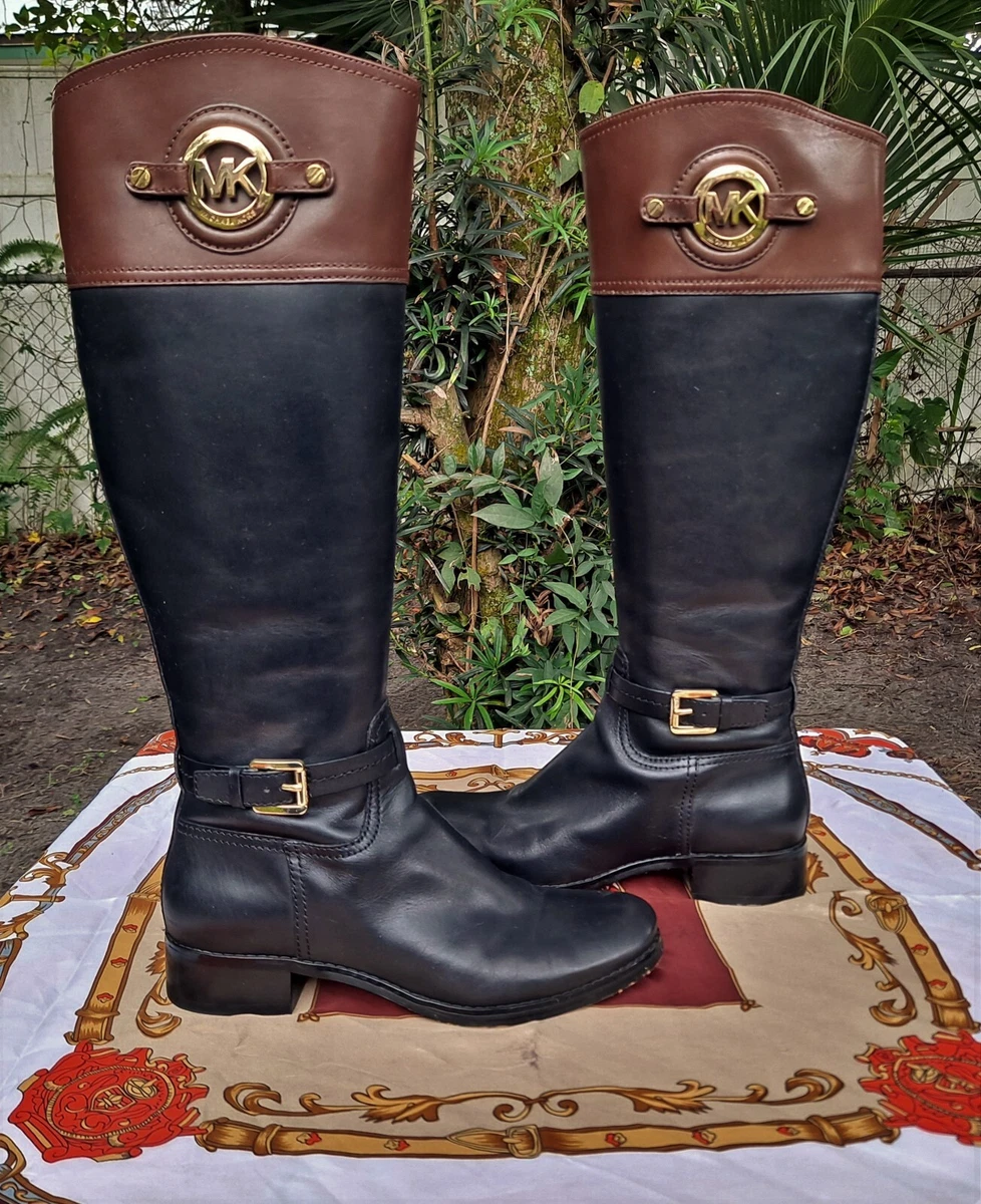 leje Siden boks Michael Kors Stockard Tall Leather Riding Boots | eBay