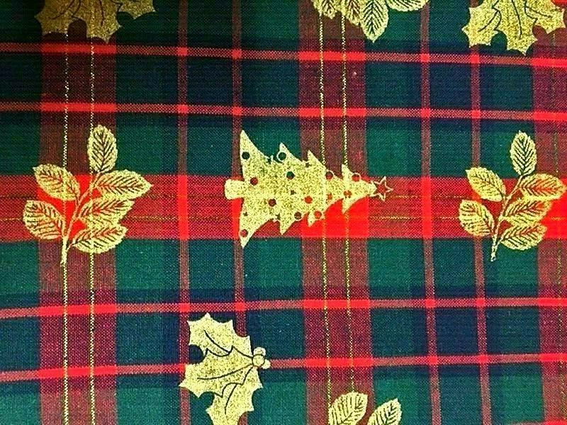 Christmas Tablecloth Tartan Plaid Tablecloth 70" ROUND Red Green Plaid Shimmer - Image 2 of 3