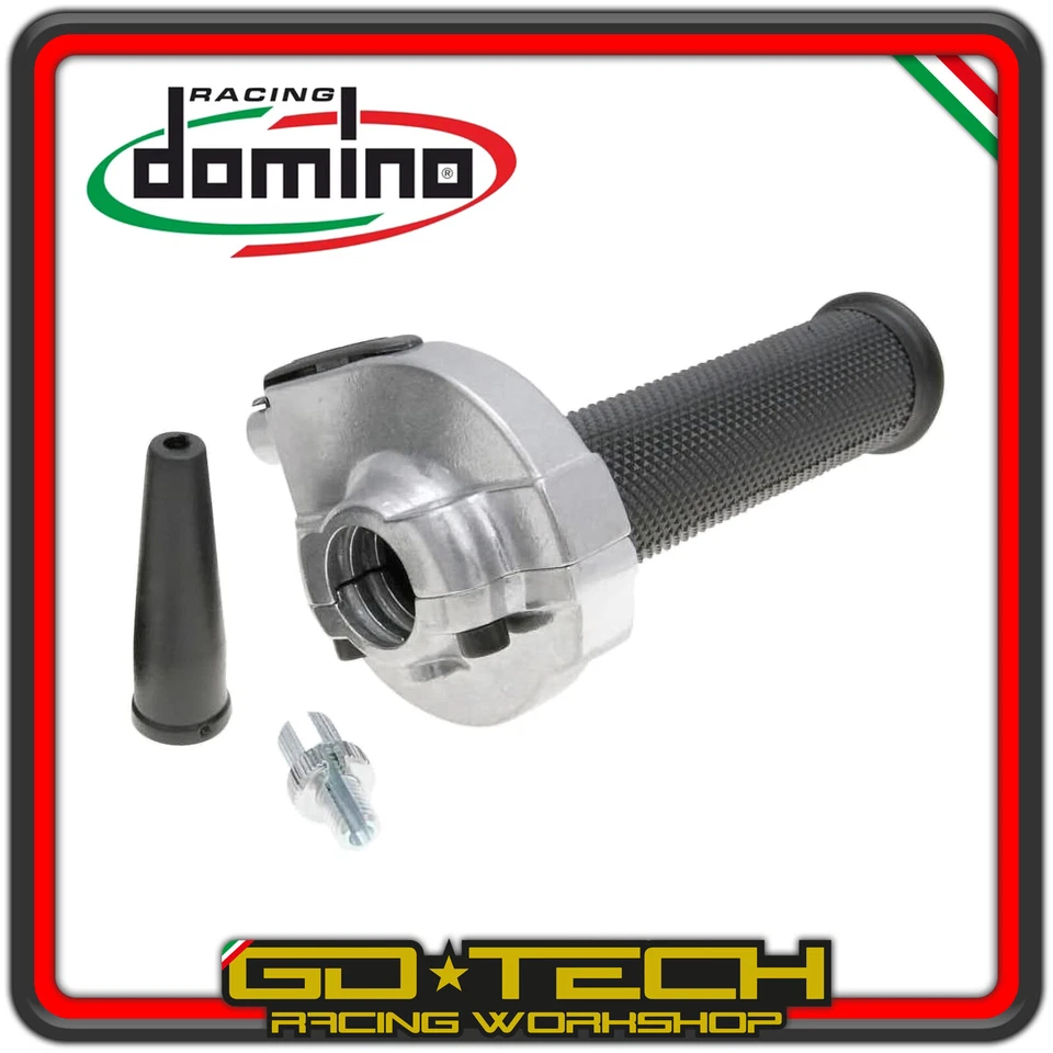 COMANDO GAS RAPIDO DOMINO HF BRILLANTATO ALLUMINIO TOMMASELLI con MANOPOLE MOTO - Immagine 2 di 4