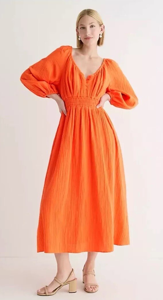 j crew smocked midi dress Lina Smocked Midi Dress For Women