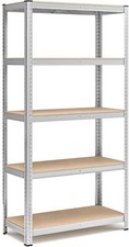 Scaffale in Metallo Zincato MDF 180x90x40 5 Ripiani Portata 175Kg - 875Kg
