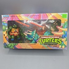 1992 Playmates TMNT Cave Turtle Leo And Dingy Dino Sealed MISB Vintage Rare