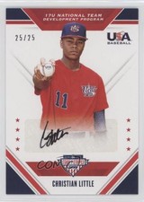2020 USA Baseball Stars & Stripes Black Ink 25/25 Christian Little Auto 0j81