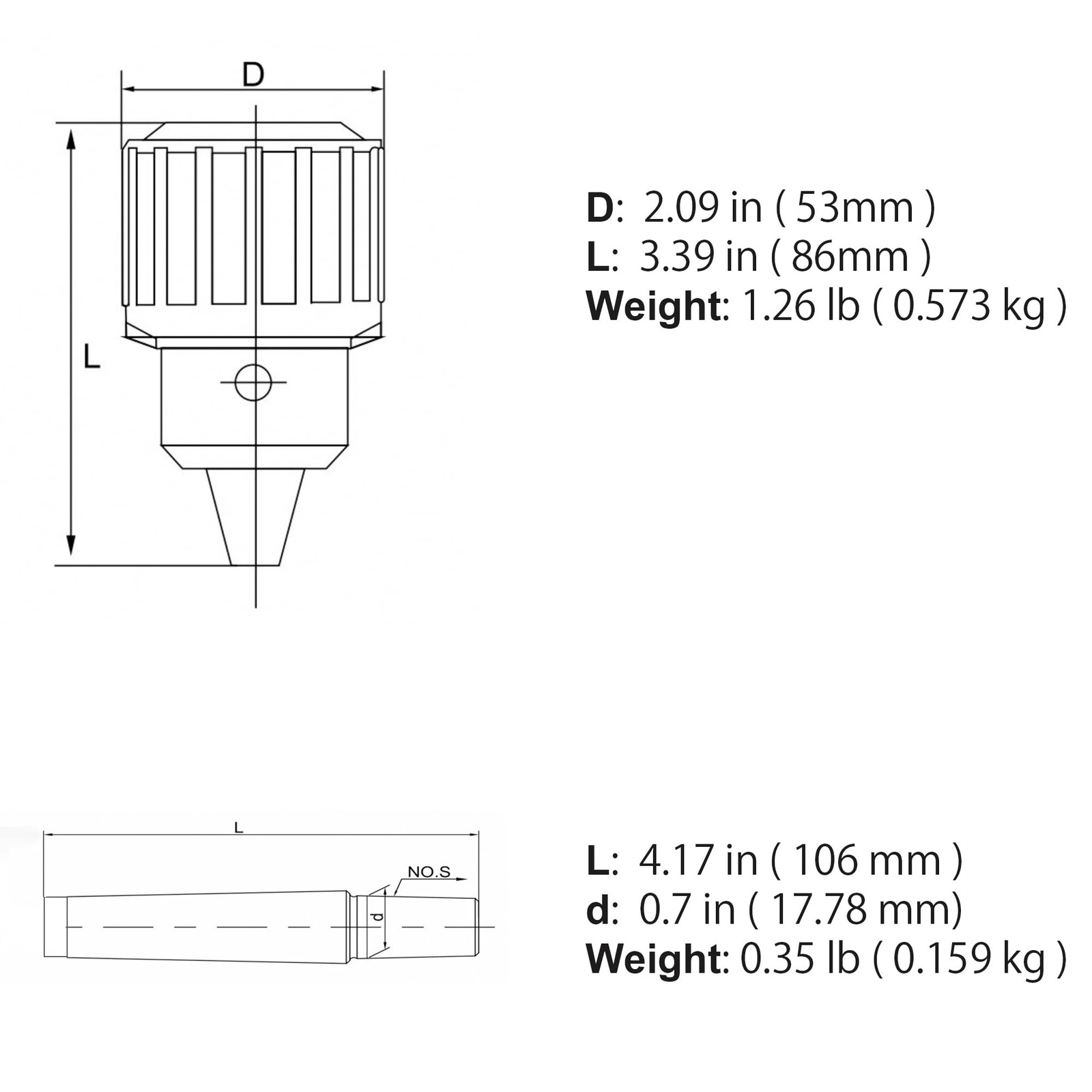 5/8 Heavy Duty Drill Chuck with MT2 Arbor  3/8-16 Drawbar Thread - Includes K...