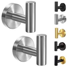 Kruodop Towel Hooks for Bathroom,2 Packs Wall Mount Towel Holder, Matte Wall Rob