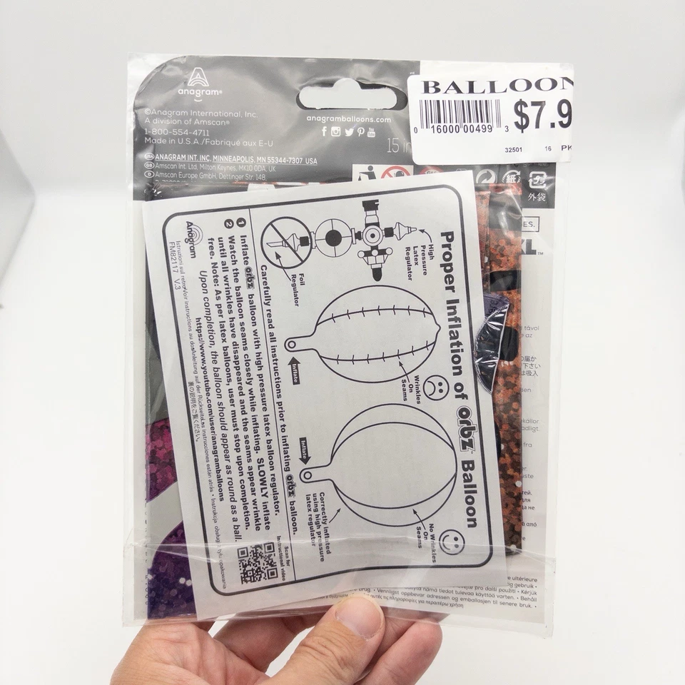 Anagram Orbz 15 дюймов поздравления выпускной фольгированный воздушный шар радужный блеск — новый - Изображение 3 из 3