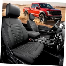 for Ford F150 Seat Covers 2015-2025, Full Covered Leather Seat Black