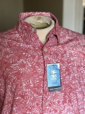 NWT 60 IZOD Saltwater Dockside Hawaiian Tropical Short Sleeve Shirt Men's M