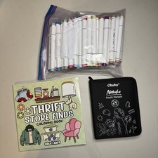 Ohuhu Alcohol Marker Bundle 50 Set 24 Acrylic Markers Coloring Book