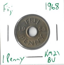 Coin Fiji 1 Penny 1968 KM21