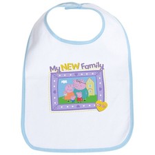 CafePress Peppa Pig: My New Family Cute Cloth Baby Bib, Toddler Bib 1247859724