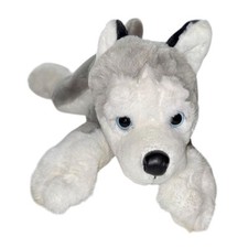 FAO Schwarz Small laying Husky Plush Dog Toy 6-14 in