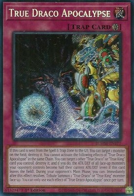 YUGIOH: 1x True Draco Apocalypse BLMM-EN177 Secret Rare Battles of Legend: Monst