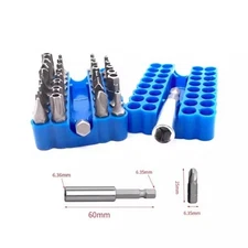 33pcs Tamper Proof Bit Set Screwdriver Bit Set with 1/4" Extension Bit Holder