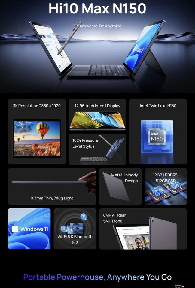 Hi10 Max N150丨 2-In-1 Tablet 12.96" 3K - Image 2 of 4