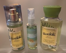 3 Piece WAIKIKI BEACH COCONUT Travel Gift Set Mist Body Wash Hand Sanitizer BBW