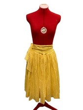 London Jean Skirt Sz 2 Yellow 100% Cotton Lined Boho Peasant Cottagecore Modest