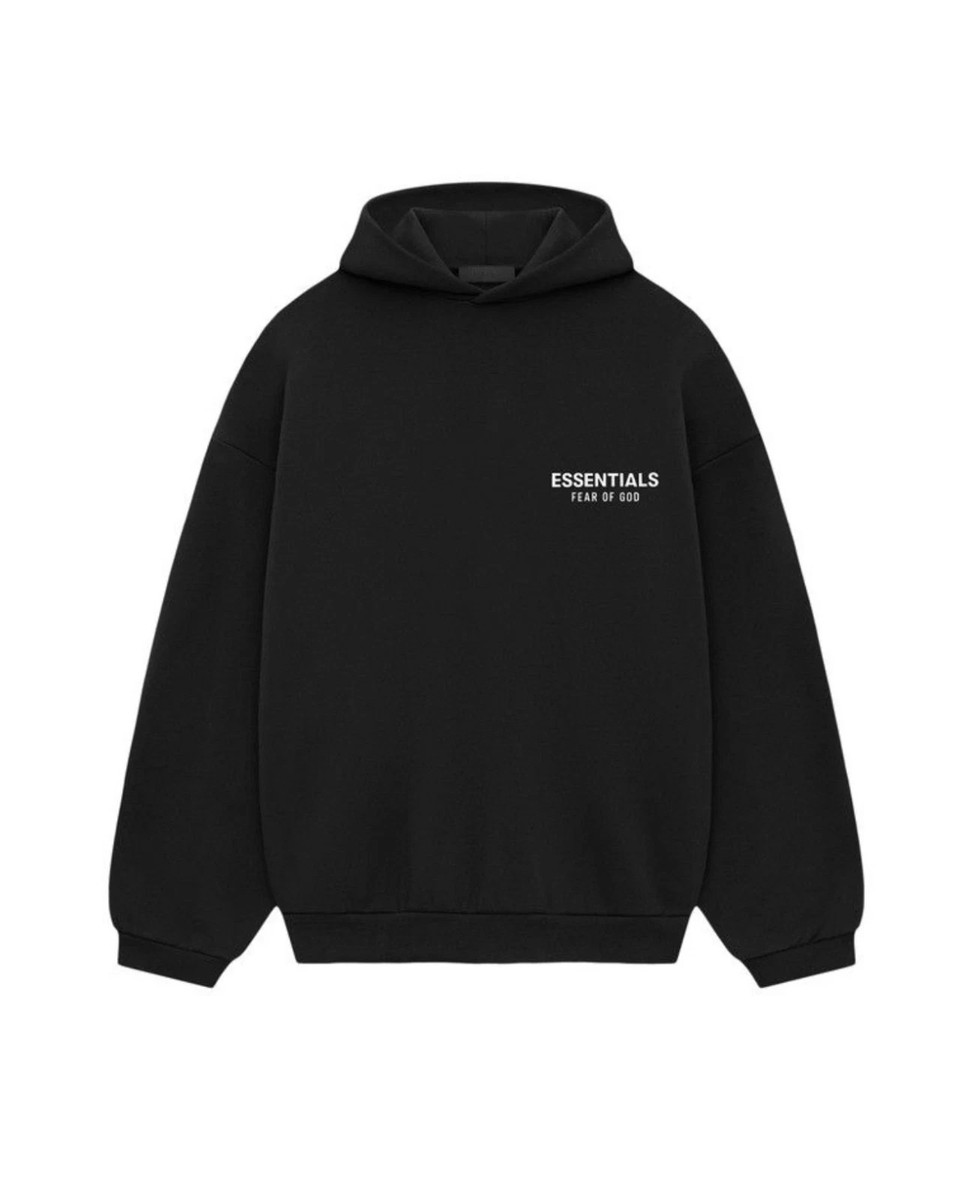 美品FEAR OF GOD ESSENTIALS ブラック 上下セット Mサイズ Fear of God Essentials Fleece Hoodie (FW24) AUTHENTIC Black&White