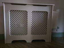 radiator cover 80cm high, 100cm wide. painted in F&B Dimity modern eggshell