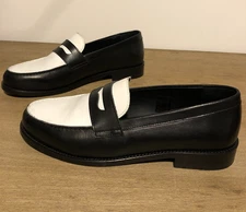 Roseanna Leather Loafers – Black & White– Made in Portugal – Size 41 UE - US: 10