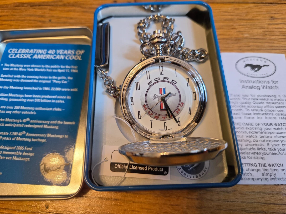 Ford Mustang 40th Anniversary Pocket Watch Collectors Edition Working 2909.3 NEW Vtg. 40th Anniversary 2004 Ford Mustang | Mercari main image 3