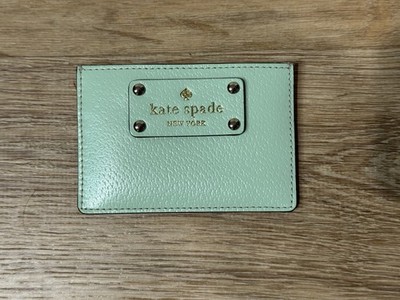 NEW kate spade Mintmojito Green Graham Wellesley Leather Card Holder