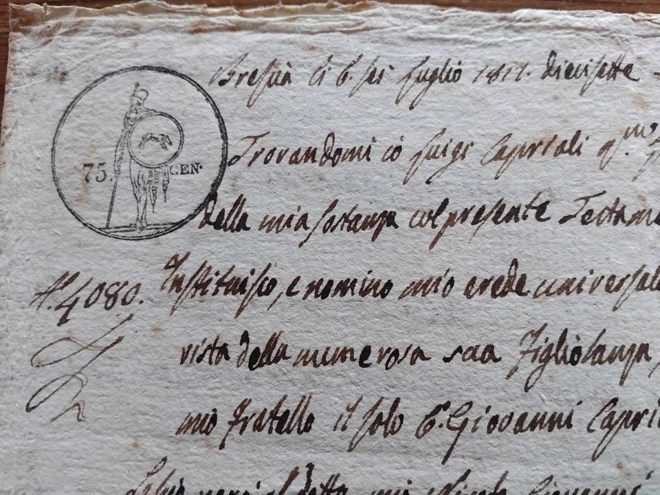 Brescia ANTIKES Schreiben ANNO 1812 ca. 21,5x30,5 cm... siehe Text - Bild 4 von 4