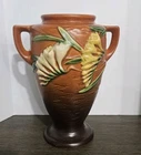 Vintage Roseville Pottery  Double Handle Vase Freesia (121-8)