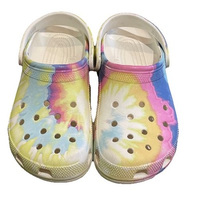CROCS White Pastel Tie Dye Clog Sandal Shoes Unisex Mens 7 Womens 9