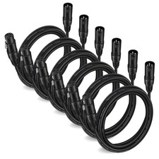 Xlr Cables 10ft Xlr 10 Feet Microphone Male To Female Mic Cables Cord Black 6pac
