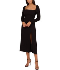 Adrianna Papell Womens Crepe Smocked Sheath Dress
