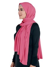 Modal Jersey Stretch Hijab Head Scarf Wrap for Women Muslim All Seasons Hot Pink