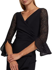 Chiara Boni La Petite Robe Black Lace Saffy Top NWT $395, Size 14
