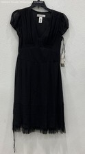 NWT Nine West Women's Black Solid Delicate Dolls Short Sleeve Dress Size 4