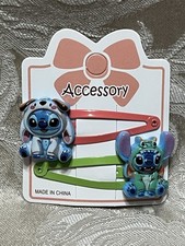 Stitches Blue Alien Hawaii Zodiac Animal Costume Girl Hair Clip Barrette Set
