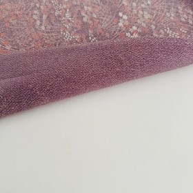 Mauve Wildflower #C 7x58 Vintage Chirimen Japanese Kimono Silk Fabric CK69