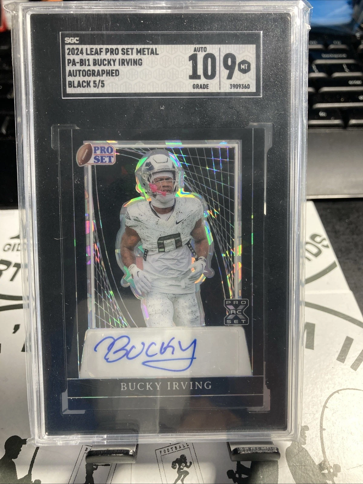 Bucky Irving Leaf Pro Set Metal Autographs #PABI1 Green Pulsar