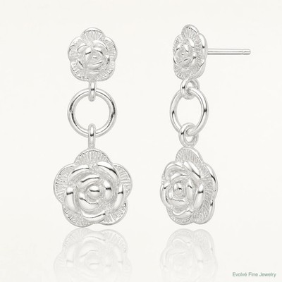 Ohrhänger Sterlingsilber E-Beschichtung Rose