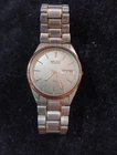 Vintage Seiko Watch SQ Men Silver Tone Daydate New Battery Running