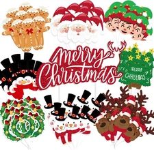 73pcs Christmas Cupcake Toppers Picks Set for Christmas Tree Snowman Santa Claus