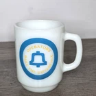 Vintage Anchor Hocking Bell Telephone Systems Milk Glass Mug
