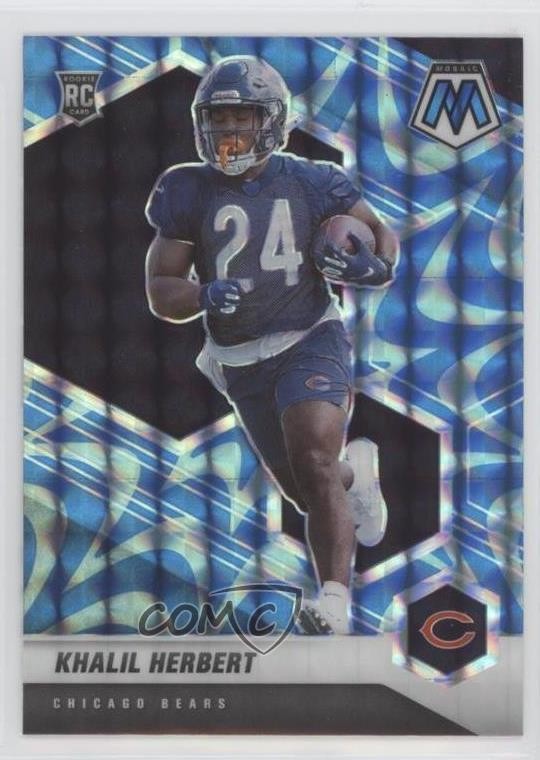 2021 Panini Mosaic Rookies Reactive Blue Mosaic Prizm Khalil Herbert #380 0a3