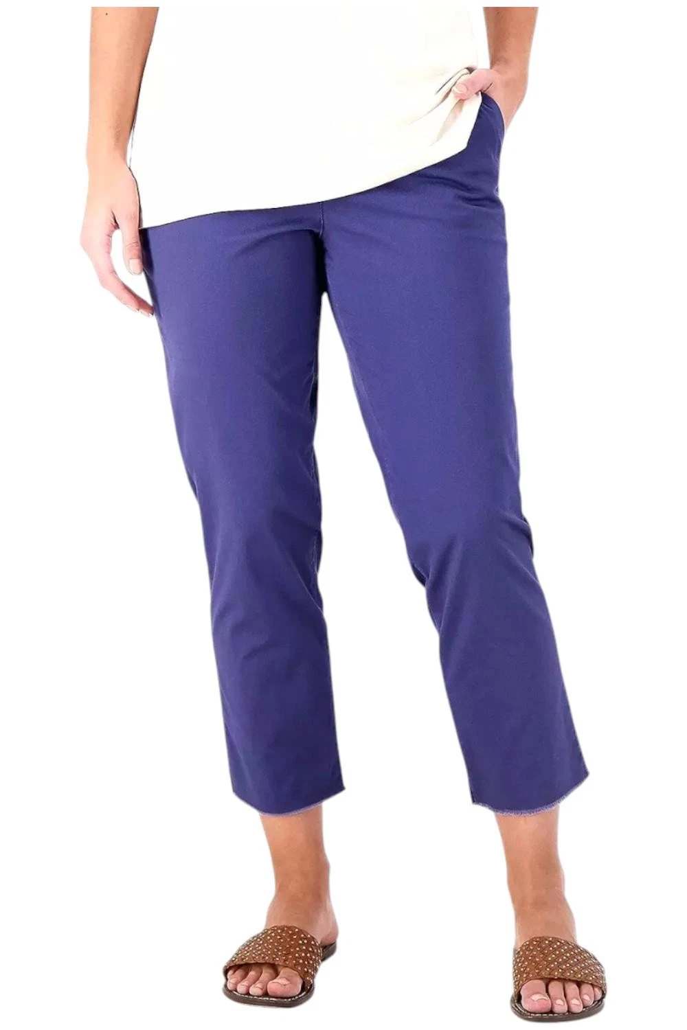 Laurie Felt Women's Lightweight Travel Chino Pants New Navy